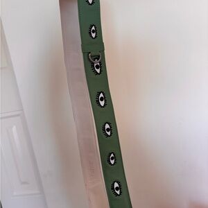Min & Mon green leather purse strap